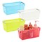 Farmlyn Creek Slim Plastic Storage Bins - Space-Saving Pantry Organizer & Kitchen Organization - Durable Bathroom Storage - Multi-Use Organizer Bins - 11"x 5"x 5", Pack of 4, Red/Green/Blue/White